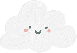 Handdrawn Painterly Cloud Character