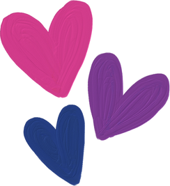 Cute Painterly Pride Bisexual Hearts