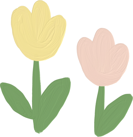 Handdrawn Painterly Cute Objects Tulip 2