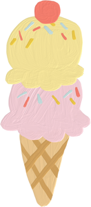 Handdrawn Painterly Cute Objects Ice Cream